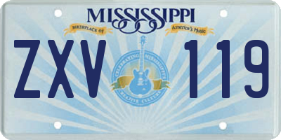 MS license plate ZXV119
