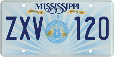 MS license plate ZXV120
