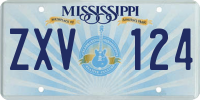 MS license plate ZXV124