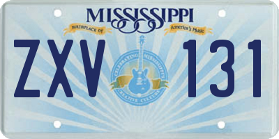 MS license plate ZXV131