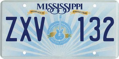 MS license plate ZXV132