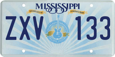 MS license plate ZXV133