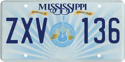 MS license plate ZXV136