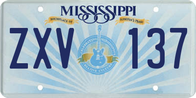 MS license plate ZXV137