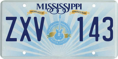 MS license plate ZXV143
