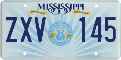 MS license plate ZXV145