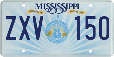 MS license plate ZXV150