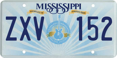 MS license plate ZXV152