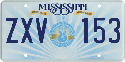 MS license plate ZXV153