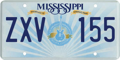 MS license plate ZXV155