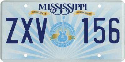 MS license plate ZXV156