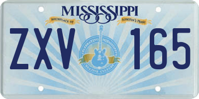 MS license plate ZXV165