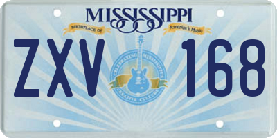 MS license plate ZXV168