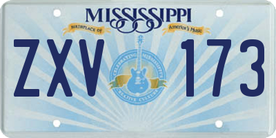 MS license plate ZXV173