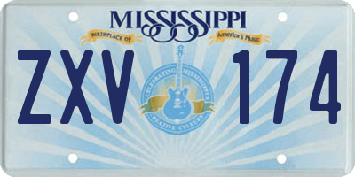 MS license plate ZXV174
