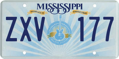 MS license plate ZXV177