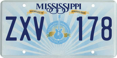 MS license plate ZXV178
