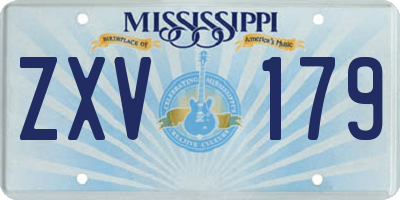 MS license plate ZXV179