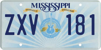 MS license plate ZXV181