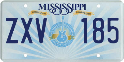 MS license plate ZXV185