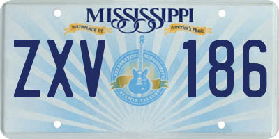 MS license plate ZXV186