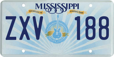 MS license plate ZXV188