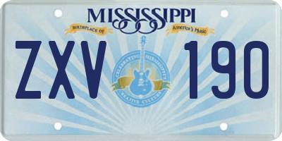 MS license plate ZXV190