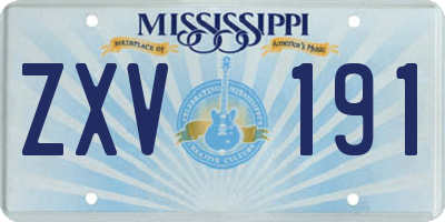 MS license plate ZXV191