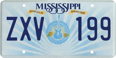 MS license plate ZXV199