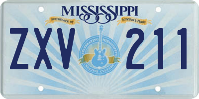 MS license plate ZXV211