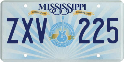 MS license plate ZXV225