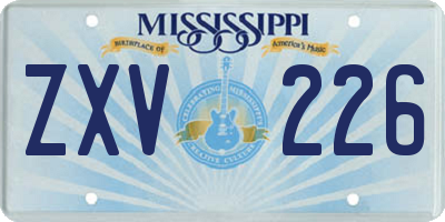 MS license plate ZXV226