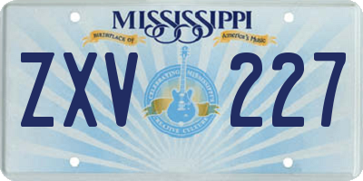 MS license plate ZXV227