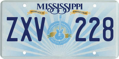 MS license plate ZXV228