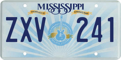 MS license plate ZXV241