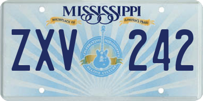 MS license plate ZXV242