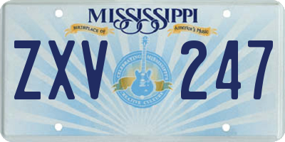 MS license plate ZXV247