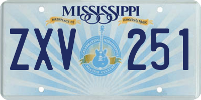 MS license plate ZXV251