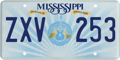 MS license plate ZXV253