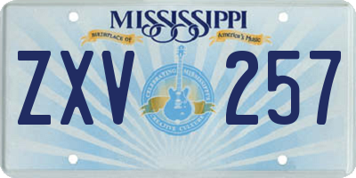 MS license plate ZXV257