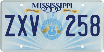 MS license plate ZXV258