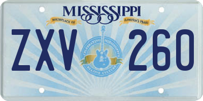 MS license plate ZXV260
