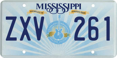 MS license plate ZXV261