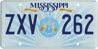MS license plate ZXV262