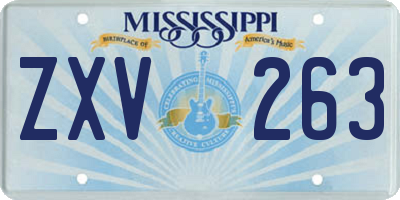 MS license plate ZXV263