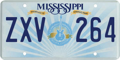 MS license plate ZXV264