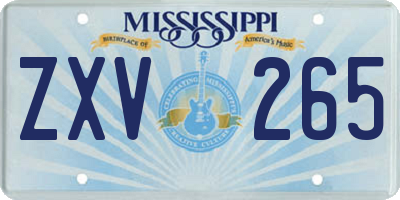 MS license plate ZXV265