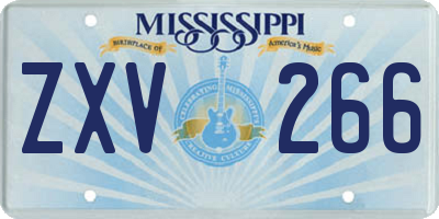 MS license plate ZXV266