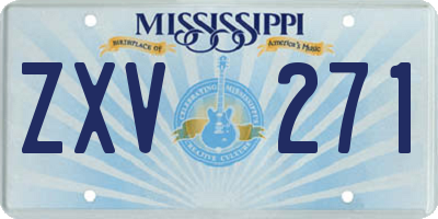MS license plate ZXV271