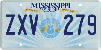 MS license plate ZXV279